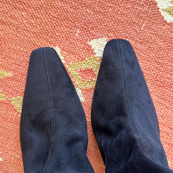 PIFERI Merlin Black Ankle Boot Vegan Suede Curved Heel elongated toe Size 40 New - Picture 12 of 13